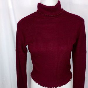 Bozzolo Short Sweater Top Pullover M Long Sleeve